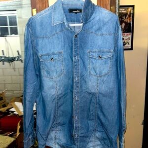 Coastal denim long sleeve button down shirt l/s